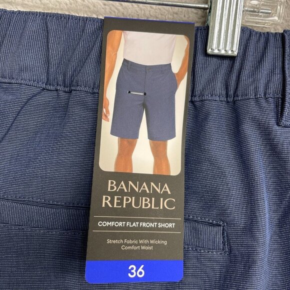NEW Banana Republic Men's Size 36 Comfort Flat Front Shorts Navy - Picture 4 of 6